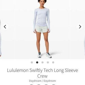 Lululemon swiftly tech long sleeve daydream size4